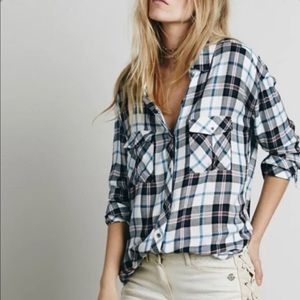 Rails Free People Plaid Button Down Flannel